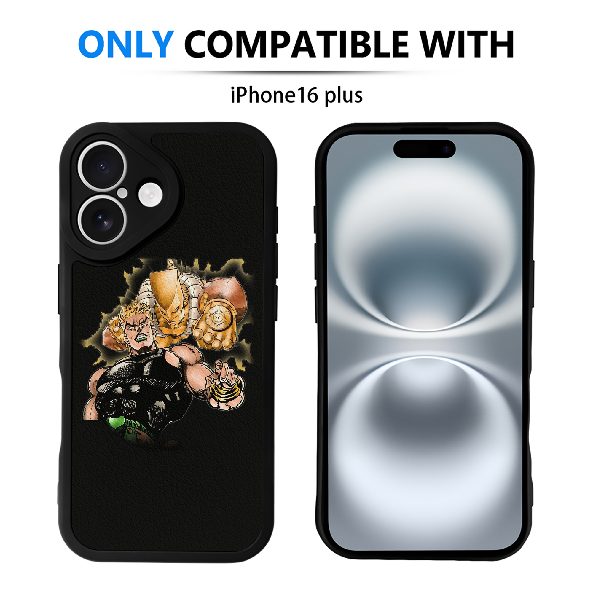 （画像用） ジョジョの奇妙な冒険 ディオ?ブランドー JoJo's Bizarre Adventure Dio Brando 【iPhone 16シリーズ対応】シリコンスマホケース（レザー調） 材質：シリコン